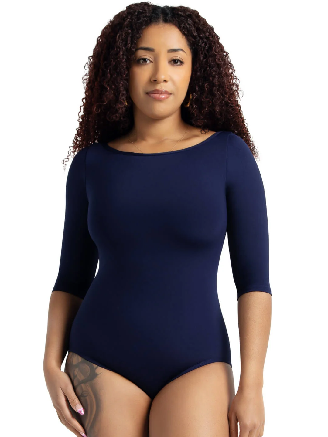 Boatneck 3/4 Sleeve Leotard - Image 3