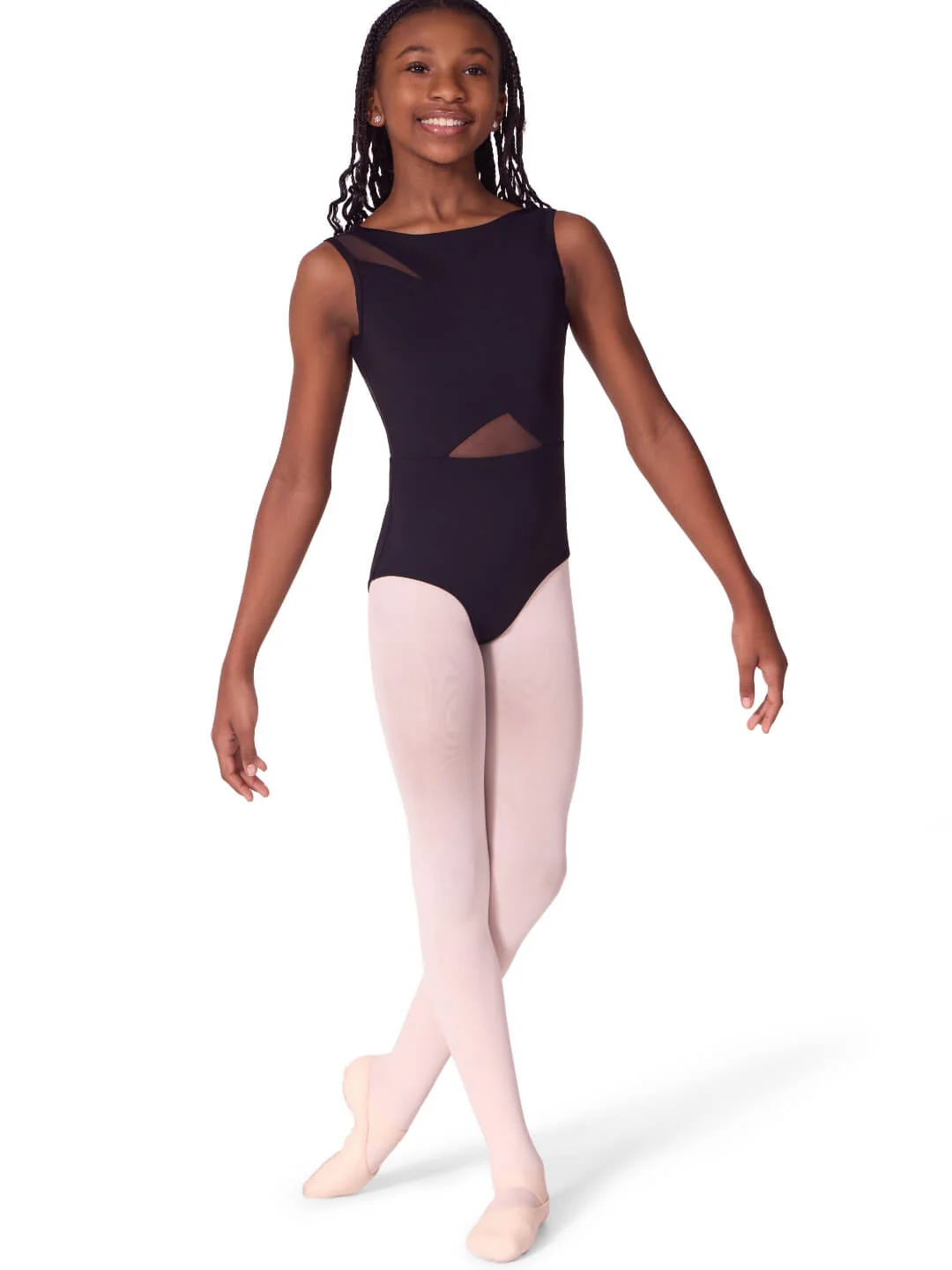Soft Elegance Asymmetrical Boat Neck Leotard - Tween - Image 4